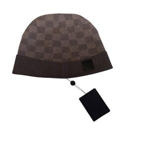 Louis Vuitton Brown Checker Knit Beanie